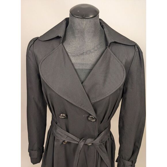Manoush Anthropologie Black Overcoat Jacket Small Large Buttons Pockets Size 38 - Picture 3 of 13